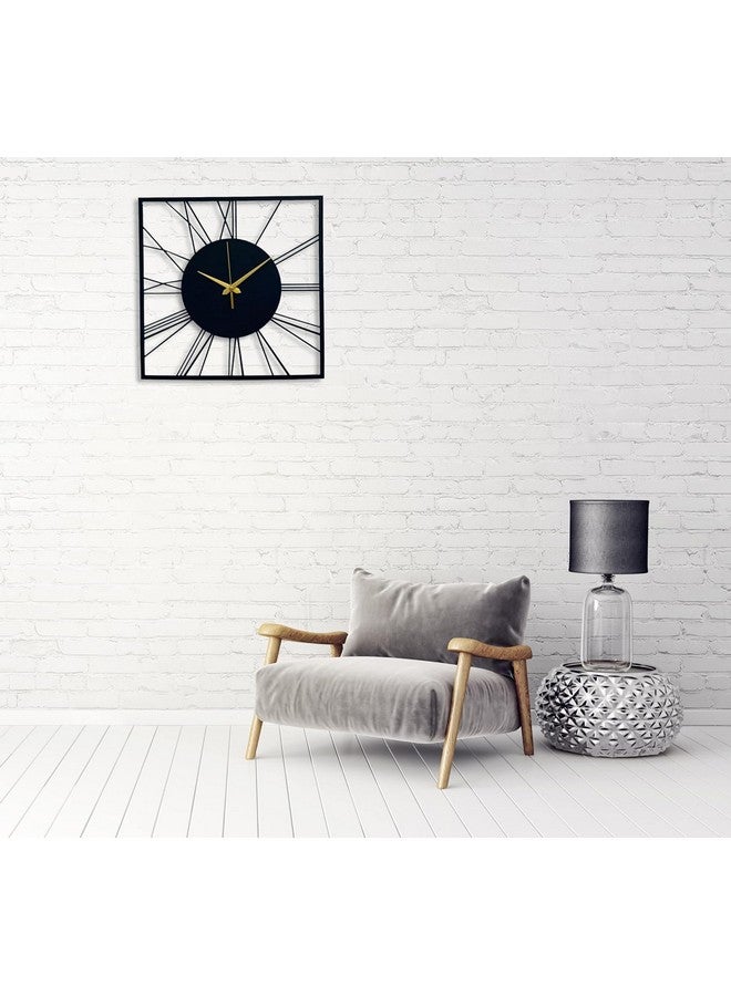 Dcloud The Art of Ingenuity Stylish Metal Wall Clock for Home and Hall, Living Room, Bedroom, Office, Antique Big Size (40cm) (Black) - Image 3