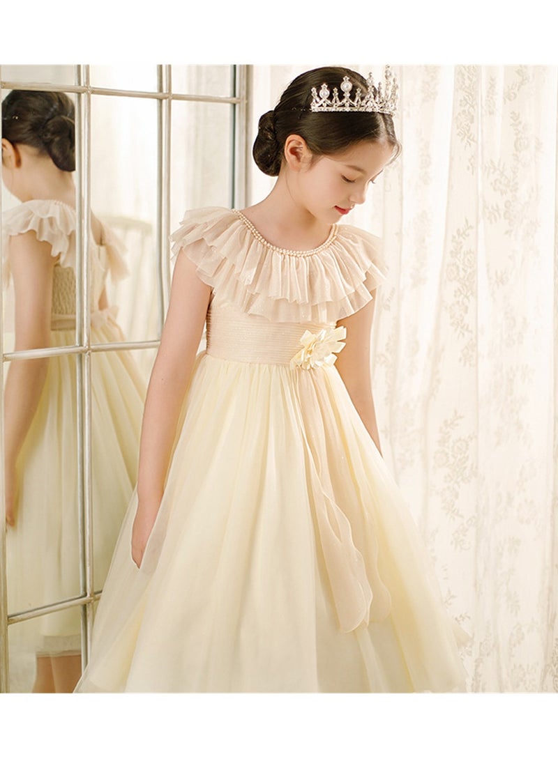 Girls princess dress tutu gauze atmospheric performance costume little girl flower girl wedding dress Costumes - Image 2