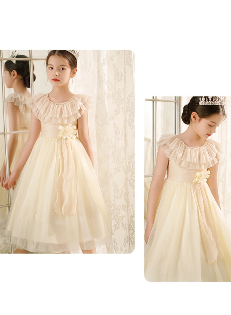 Girls princess dress tutu gauze atmospheric performance costume little girl flower girl wedding dress Costumes - Image 3