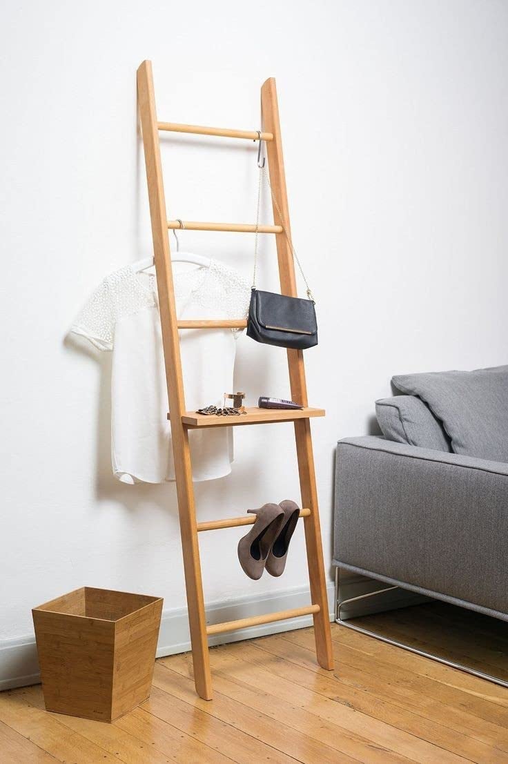 Rosewood Freestanding Wooden Towel Rack for Bathroom Vintage Wood Tier Towel Bar Stand with Bottom Shelf for Towels Washcloths Toiletries Convenient Rack for Drying or Hanging Clothes A80 