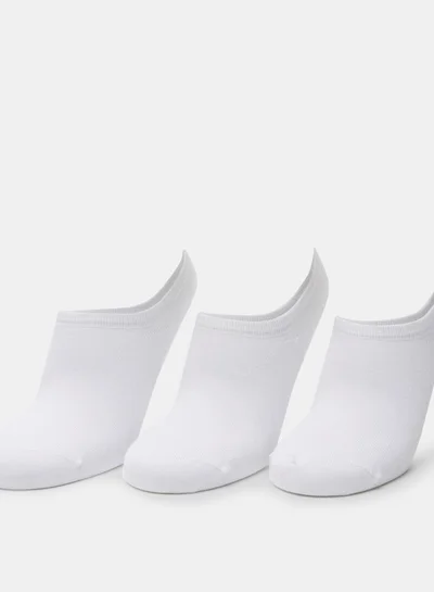 DUCHINI Men's Solid No Show Socks - Set of 3