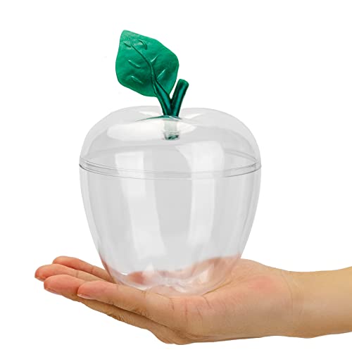 HANZE Large Clear Apple Container, Apple Shaped Candy Toy Filling Containers Jar, Back To School Teacher Appreciation Gift, Wedding Party Ornaments Christmas Decorations Supplies Favors - 4 Pack - Image 5