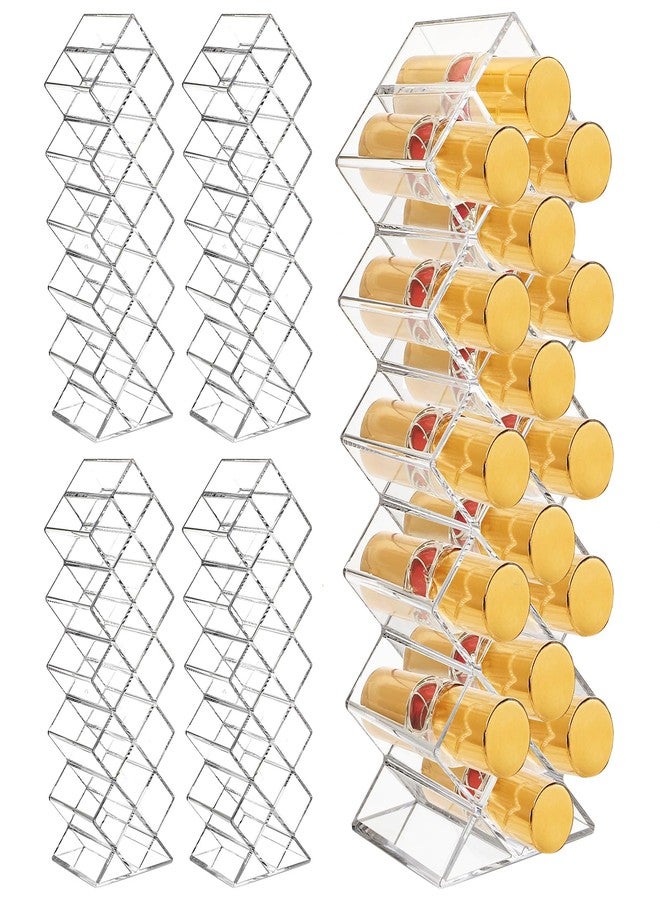 Cedilis 4 Pack Acrylic Lipstick Holder Organizer, 64 Slot Clear Lip Gloss Storage Organizer, Fish Shape Lipstick Display Stand Tower for Cosmetic Makeup and Dresser Display - Image 1
