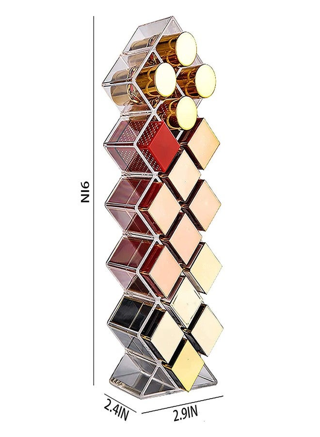 Cedilis 4 Pack Acrylic Lipstick Holder Organizer, 64 Slot Clear Lip Gloss Storage Organizer, Fish Shape Lipstick Display Stand Tower for Cosmetic Makeup and Dresser Display - Image 5