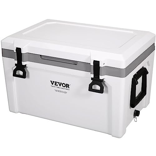 VEVOR UltraLight Hard Cooler 52 QT Ice Retention Cooler with Heavy Duty Handle Ice Chest Lunch Box for Camping Travel Outdoor Keeps Cool for up to 6 Days 30 Lighter Than Rotomolded Coolers - Image 1