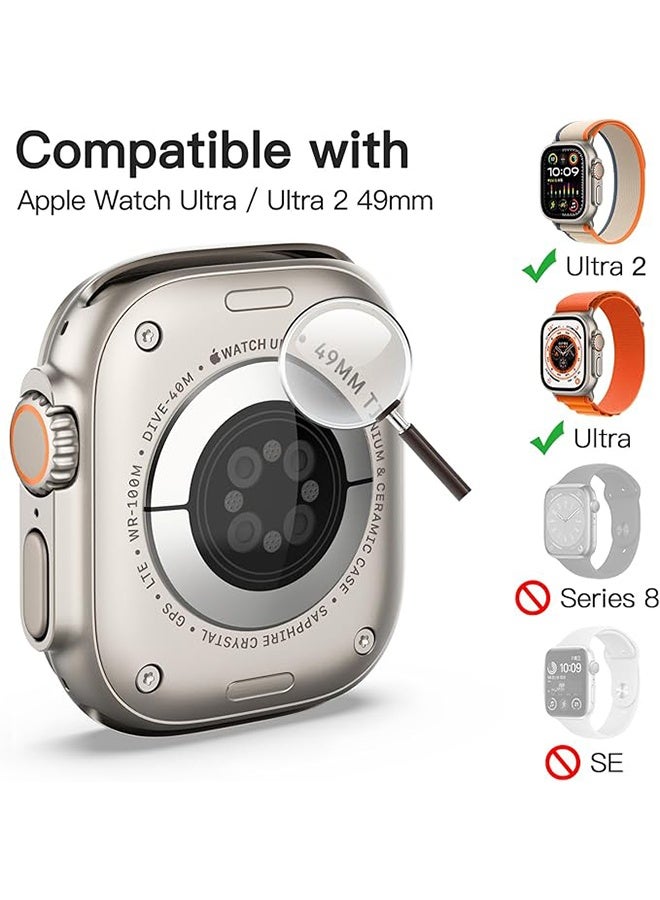 2 Pack Case with Screen Protector Compatible with Apple Watch Ultra 3/2/1 49mm, Overall Protective Cover, Built-in Tempered Glass Film High Sensitivity - Clear - Image 3