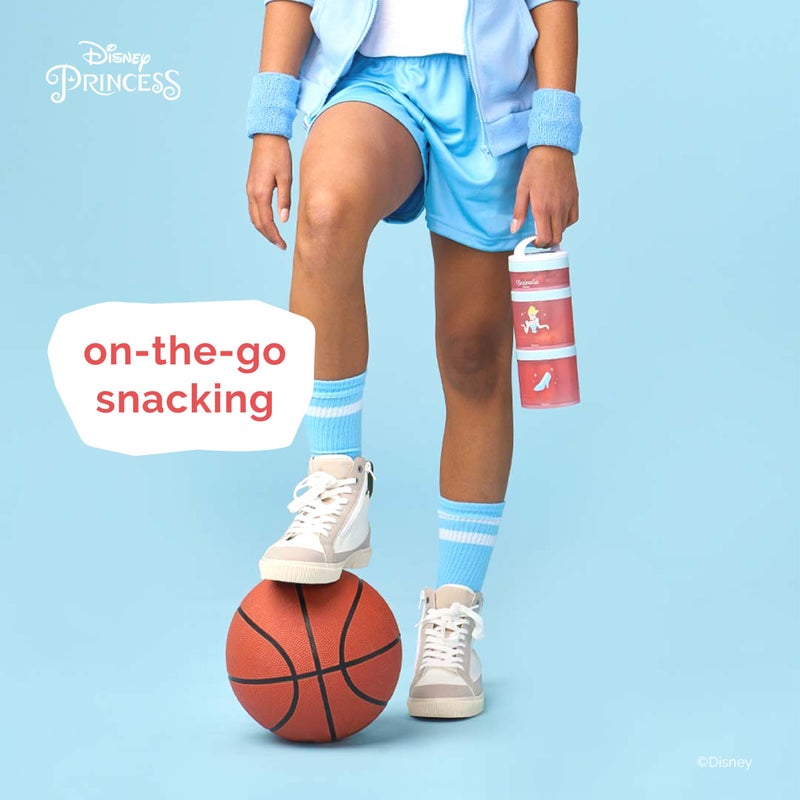 Whiskware Disney Princess Cinderella, Stackable Snack Containers for Kids, 3 Stackable Snack Cups for School or Travel, Backpack and Cupholder Friendly, Glass Slipper - Image 4