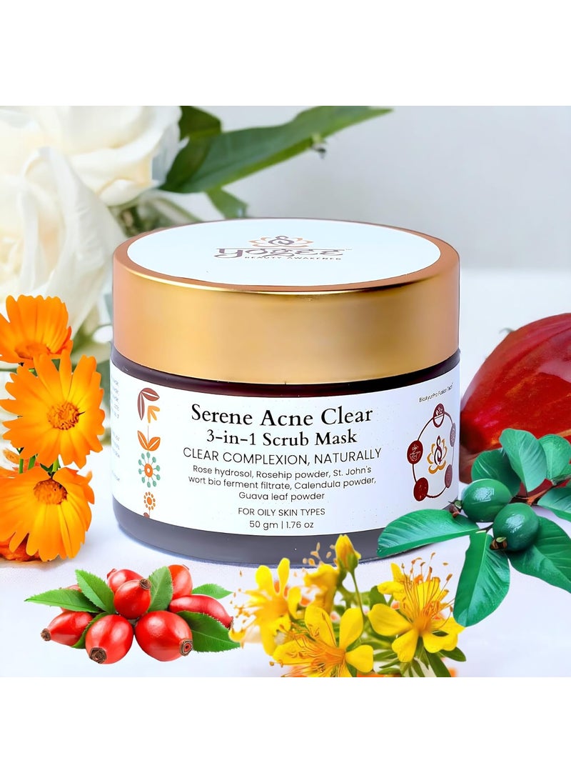 YOGEE - YOGEE Serene Acne Clear 3in1 Scrub Mask  Natural AntiAcne  Oil Control Skincare for Radiant Clear and Harmonized Skin - Image 1
