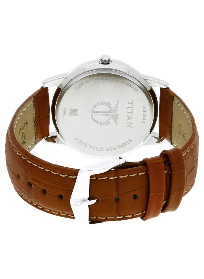 TITAN Men's Analog Round Shape Leather Wrist Watch - 1735SL01 - 46 Mm  - Image 4