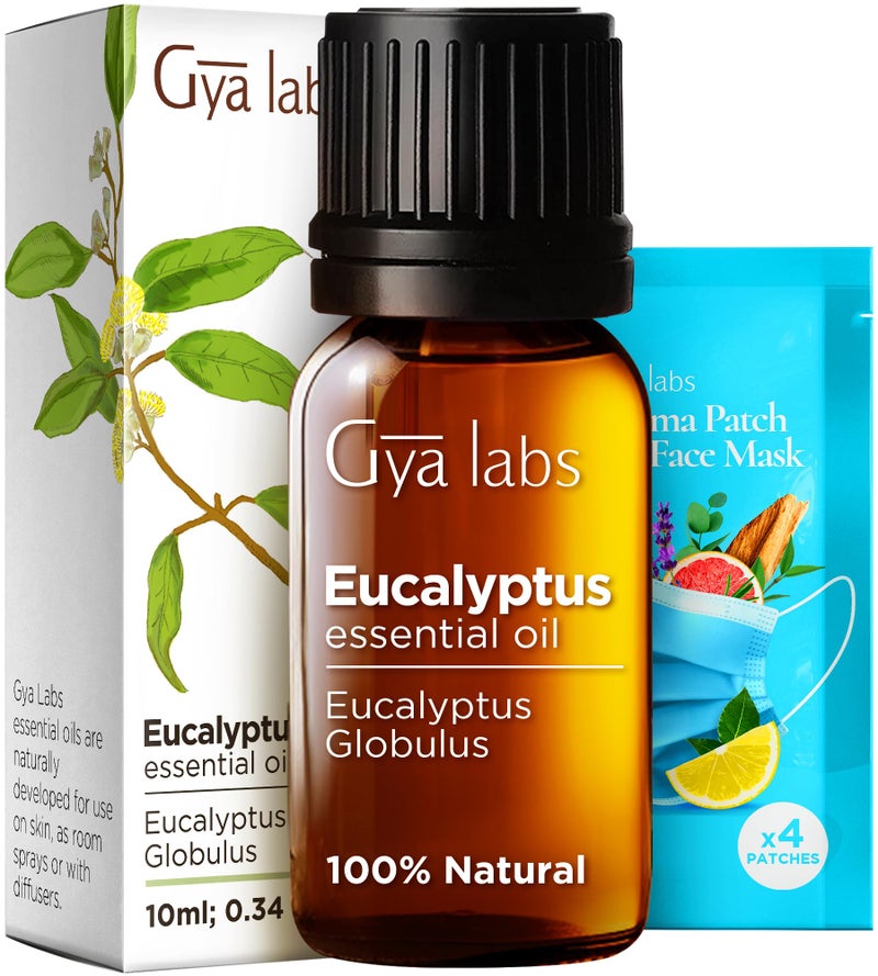 Gya Labs Eucalyptus Essential Oil for Diffuser - 0.34 Fl Oz - 100% Pure Natural Eucalyptus Oil for Skin, Humidifier, Candle Making & Aromatherapy - Fresh, Cooling Scent - Image 1