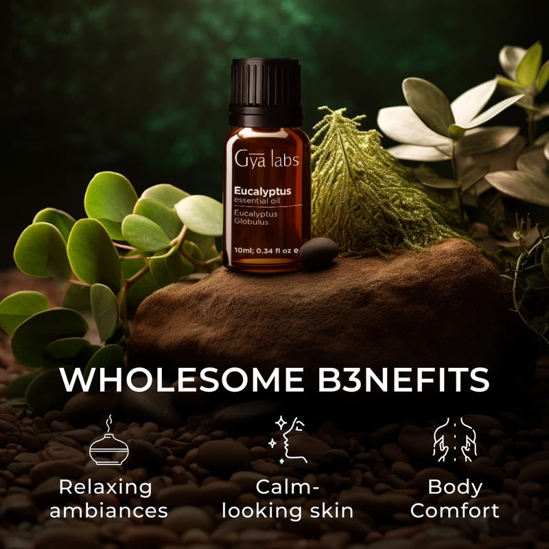 Gya Labs Eucalyptus Essential Oil for Diffuser - 0.34 Fl Oz - 100% Pure Natural Eucalyptus Oil for Skin, Humidifier, Candle Making & Aromatherapy - Fresh, Cooling Scent - Image 5