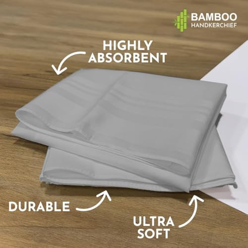 HEELIUM Bamboo Handkerchief for Men & Women | Ultra Soft & Absorbent | Multipurpose Premium Rumal | Large Size 43 x 45 CM - Image 3