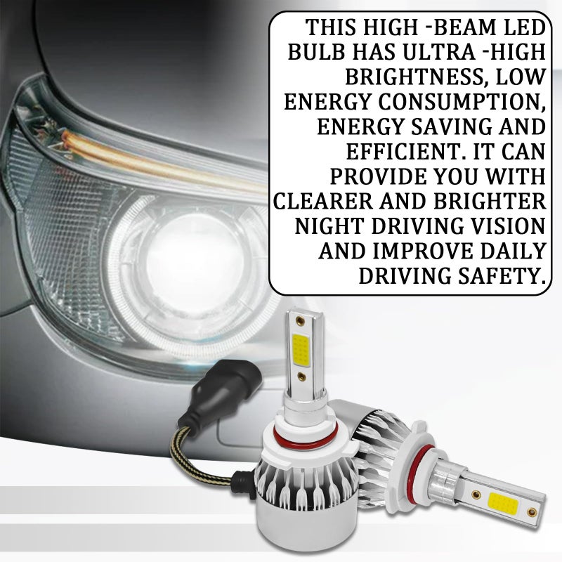 tobenbone 2 PCS 9005/HB3 Car LED Light Replacement, 3800LM 6000K Super Bright Waterproof C6 Fog Lighting Bulb, Plug & Play Led Headlights High and Low Beam Car Accessories - Image 5