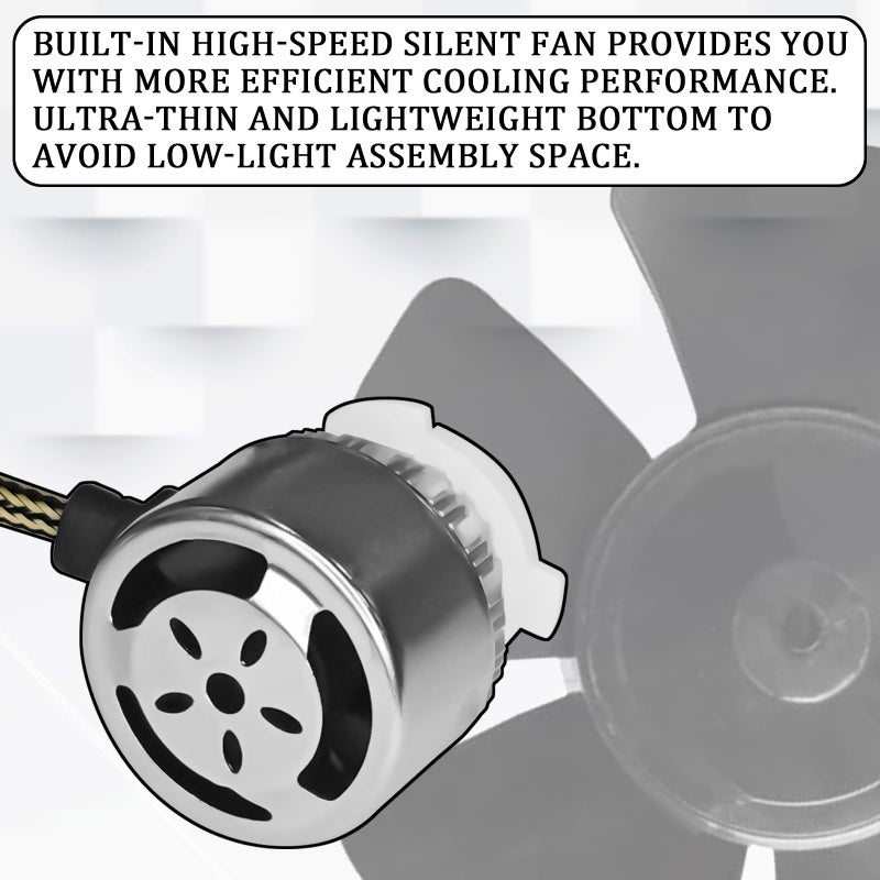 tobenbone 2 PCS 9005/HB3 Car LED Light Replacement, 3800LM 6000K Super Bright Waterproof C6 Fog Lighting Bulb, Plug & Play Led Headlights High and Low Beam Car Accessories - Image 3