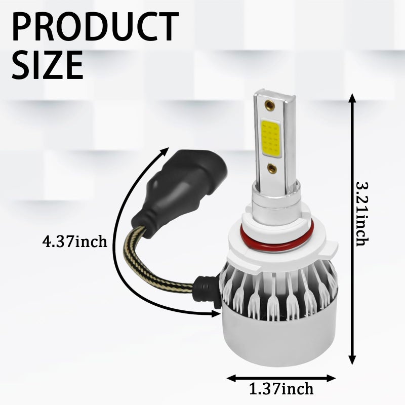tobenbone 2 PCS 9005/HB3 Car LED Light Replacement, 3800LM 6000K Super Bright Waterproof C6 Fog Lighting Bulb, Plug & Play Led Headlights High and Low Beam Car Accessories - Image 2