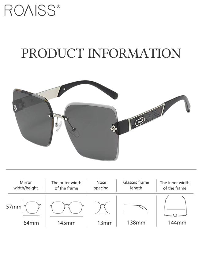 رويس نظارات شمسية نسائية مربعة مستقطبة، نظارات شمسية للحماية من الأشعة فوق البنفسجية 400 مع إطار معدني وبلاستيكي، نظارات شمسية عصرية مضادة للتوهج للقيادة والصيد والسفر، مقاس 64 مم - Image 3