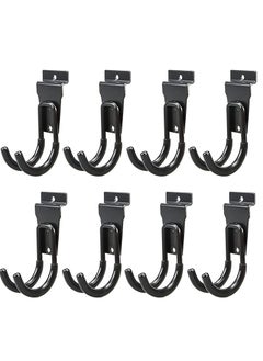 Garage Hooks Heavy Duty, Steel Garage Storage Hooks, Utility Tool Hangers, and Combinable Wall Mount Garage Hooks for Organizing Ladders, Bikes, Hoses, and More Equipment (8 Pack)