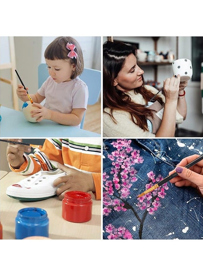 Keep Smiling مجموعة مكونة من 12 فرشاة طلاء باللون الأسود مع مجموعة متنوعة من أدوات الرسم الخشبية على شكل سن - Image 5