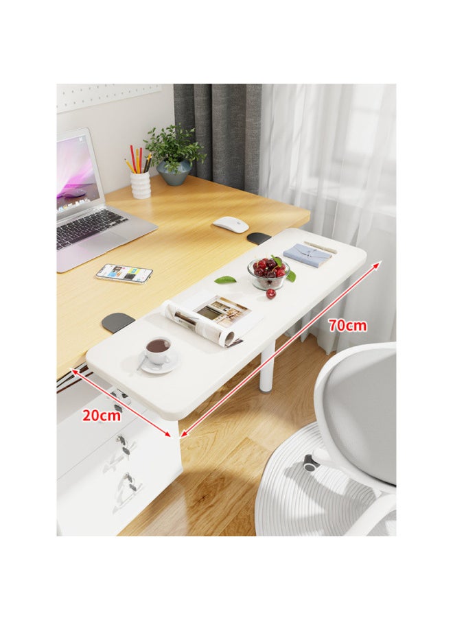 Desktop Extension Hand Support Computer Desk Desk Side Table Board Bracket Keyboard Dormitory Station Board Widened Folding Extension-Pattern:Black Bracket + Whiteboard 70*20*1.2  - Image 1