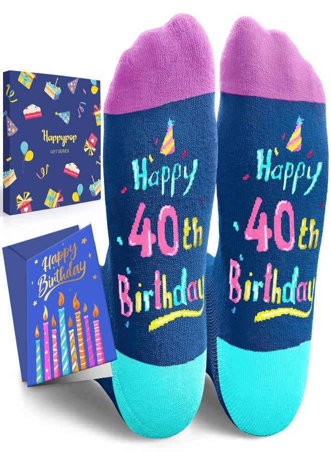 Happy Pop HAPPYPOP 40 Years Old Socks Women - 40th Birthday Gifts, Ideal Gifts with Greeting Card for 40 Middle Aged Woman Man 1985 - Image 1