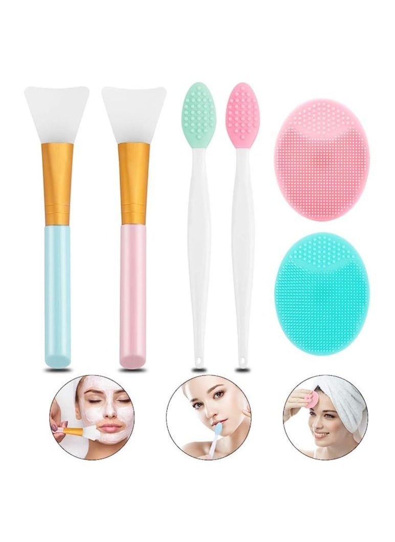 أوريتي فرشاة فرك الشفاه فرشاة تنظيف الوجه سيليكون-فرشاة تقشير الشفاه 6pcs  - Image 1