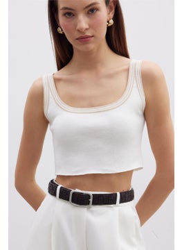 Manuka Strappy Fine Knit Blouse Ecru  - Image 3