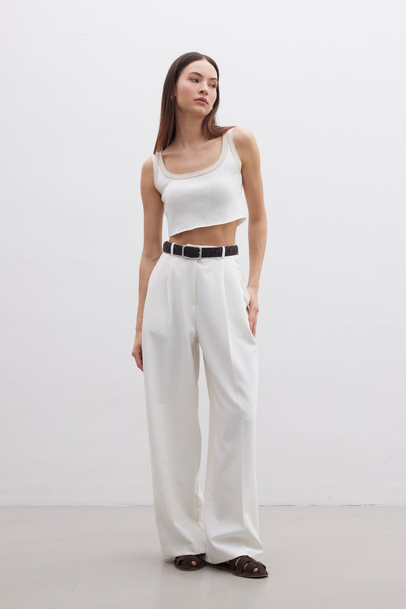 Manuka Strappy Fine Knit Blouse Ecru  - Image 2