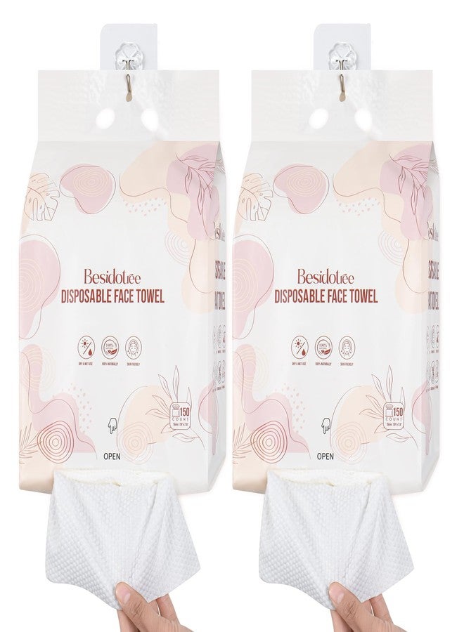 BESIDOTREE 300 منشفة وجه للاستخدام مرة واحدة في كيس معلق - Image 1