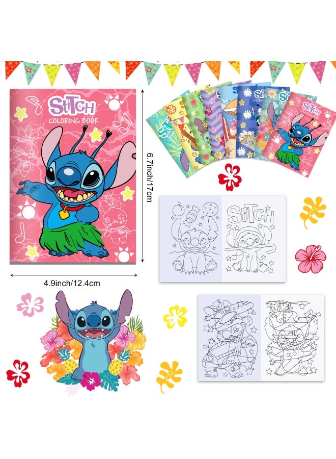 16-Piece Stitch Anime Coloring Book Set - Creative DIY Cartoon Doodle Art Kit, Vibrant Party Activity for Kids & Adults - Image 2