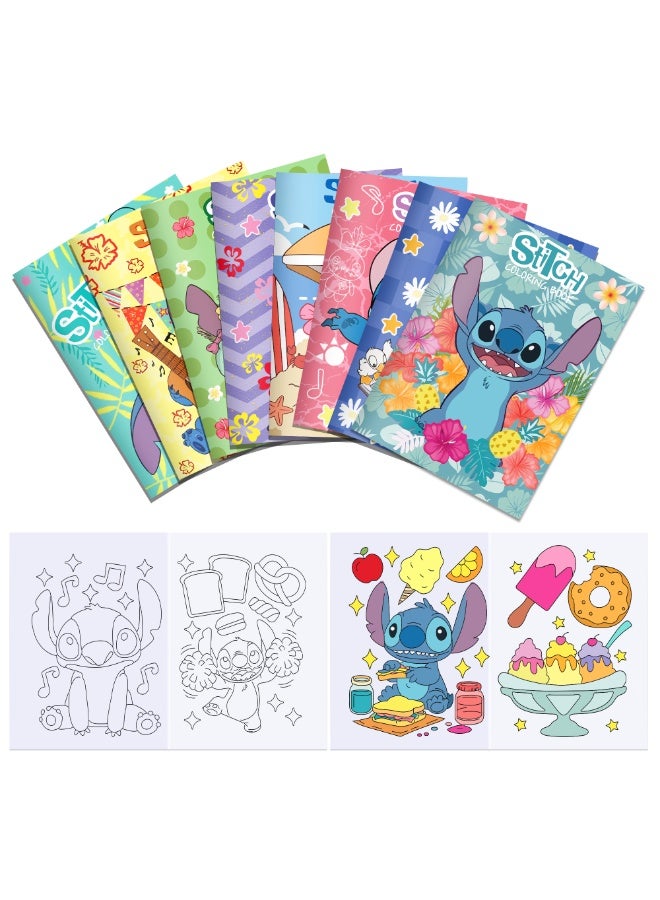 16-Piece Stitch Anime Coloring Book Set - Creative DIY Cartoon Doodle Art Kit, Vibrant Party Activity for Kids & Adults - Image 3