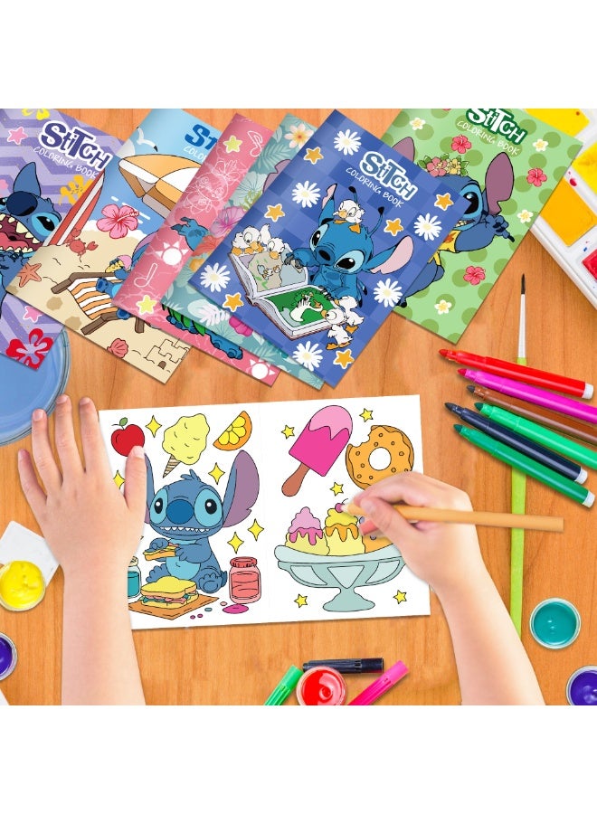 16-Piece Stitch Anime Coloring Book Set - Creative DIY Cartoon Doodle Art Kit, Vibrant Party Activity for Kids & Adults - Image 4