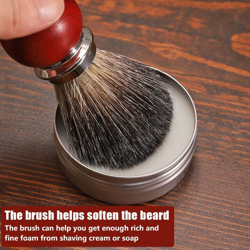 Mahogany Badger Hair Shaving Brush For Men Beard Softening And Rich Lather Grooming - Image 3