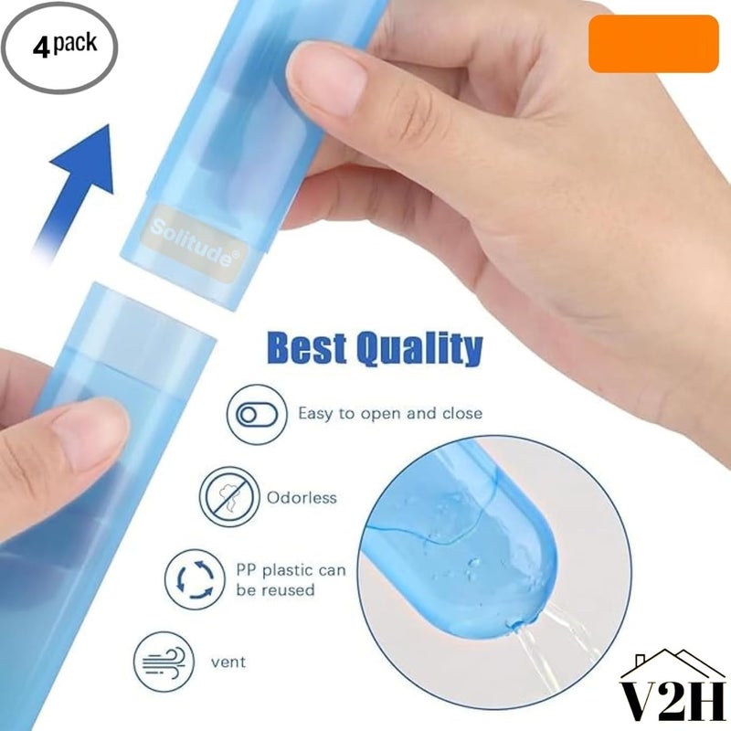 V2H Plastic Anti Bacterial Toothbrush Container Tooth Brush Cap, Caps, Cover, Covers, Case, Holder(Set of 4) - Image 2