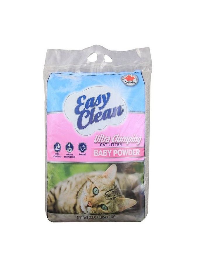 Easy Clean - Easy Clean Cat Litter Ultra Clumping Baby Powder 15Kg - Image 1