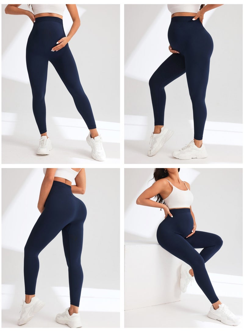 ريدمابليتيك مجموعة من 3 سراويل ضيقة للحوامل، سراويل يوجا رياضية للحمل فوق البطن ناعمة كالزبدة - Image 4