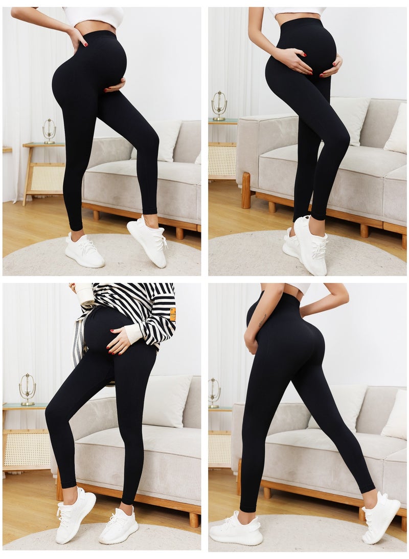 ريدمابليتيك مجموعة من 3 سراويل ضيقة للحوامل، سراويل يوجا رياضية للحمل فوق البطن ناعمة كالزبدة - Image 5