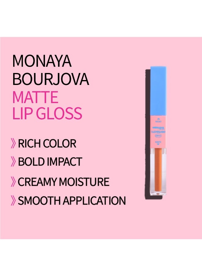 Monaya G010 Matte&Moist Lasting Lip Gloss-Mois - Rich Matte Finish, Hydrating Formula, Long-Lasting Wear - Image 2