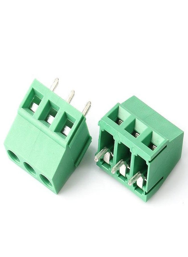 UNIVERSAL HUB 5Pcs PCB Mount Screw Terminal Block Connector, Green, 5mm Pitch, 3 Pin, 14-22 AWG, AC 300V 10A, 20 - Image 2