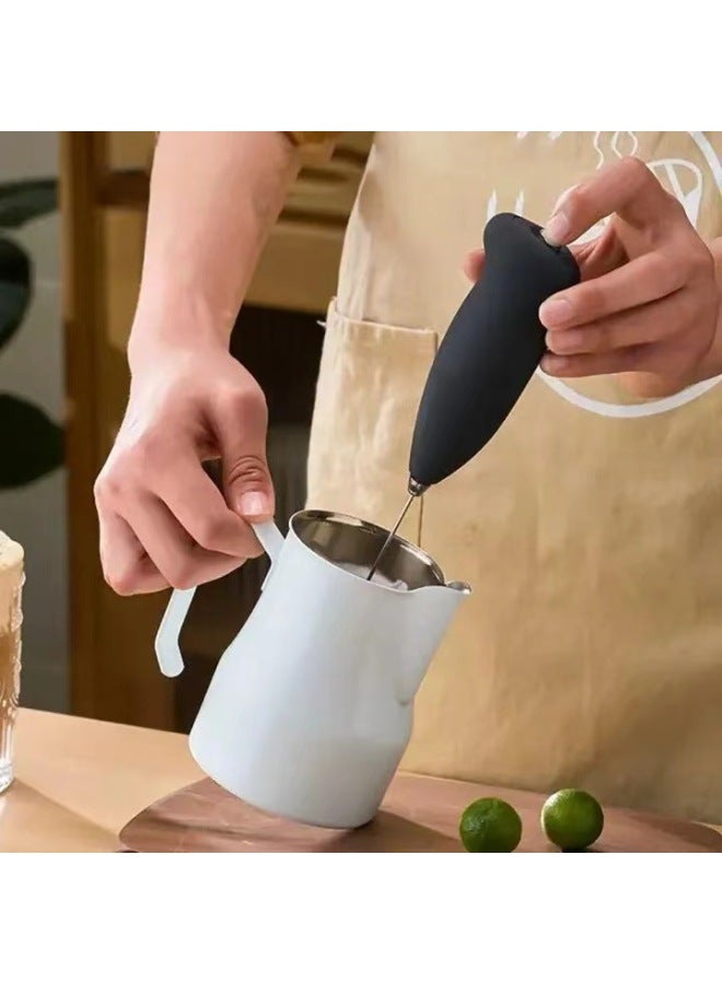 Milk Frother Coffee Mixer Household Electric Frother Machine Cream Milk Frother Hand-held Milk Powder Stirring Rod-Color:Black  - Image 2