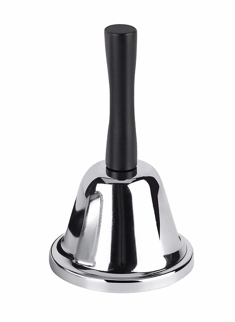 Excefore Loud Hand Bell, Silver Steel Hand Bells for Adults, Dinner Bells for Inside Classroom Bell, for Food Line, Alarm, Jingles, Ringing  - Image 1