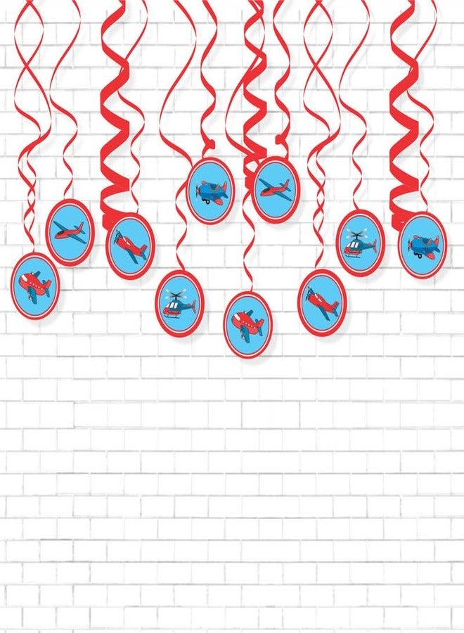Untumble Aeroplane Theme Swirls for Birthday Decoration | Aeroplane Theme Swirls Hanging | Match With Aeroplane Theme Birthday Decorations | Swirls for Birthday Decoration Boys & Girls | Pack of 10 - Image 1