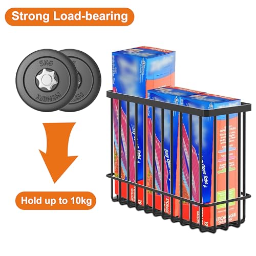 Admeya 3 Pack Cabinet Door Organizer Foil and Plastic Wrap Organizer Wall Mounted Kitchen Organizers and Storage Wire Basket Pantry Door Storage Kitchen Wrap Black - Image 3