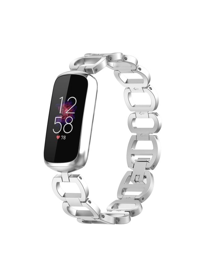 Replacement Strap For Fitbit Luxe Special Edition Metal Bracelet Watch Band Silver
