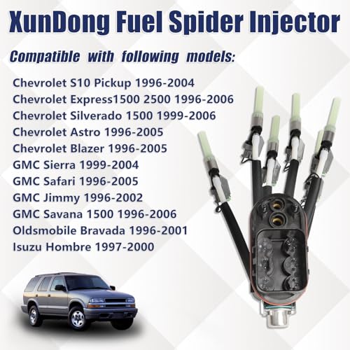 XunDong FJ503 Fuel Injector Compatible with Chevy Blazer S10 Express Silverado Astro GMC Jimmy 1500 C1500 K1500 Safari Spider Fuel Injector 4.3 V6 Vortec OE# 12568332 19210688 17113673 800-1512N FJ10565 - Image 3