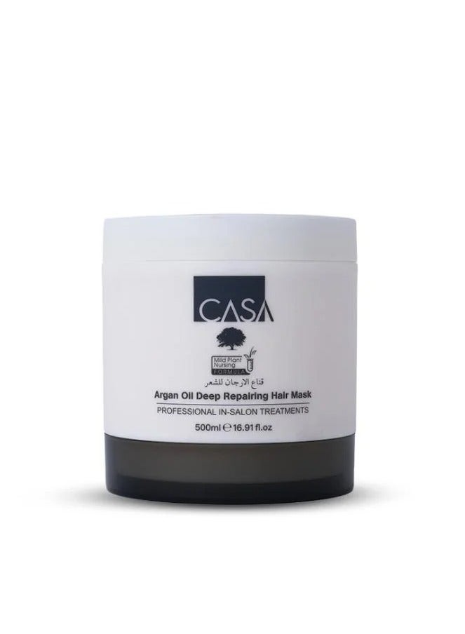 Casa Argan Oil Deep Repairing Hair Mask - Professional In-Salon Treatments - 500 ml - Image 1