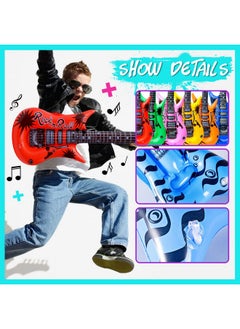 Max Fun Max Fun Inflatable Rock Star Toy Set, 30 PCS 80s 90s Party Decorations Inflatable Party Props Musical Instrument Blow up Guitar Inflate Rock Band for Carnival Party Favors Rock and Roll Party Supplies  - Image 3