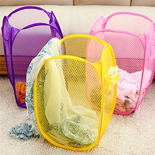 A CUBE LUXURY SOLUTIONS A Cube Luxury Solutions Laundry Basket Sturdy Material Durable HandlesNetted Lightweight Laundry Bag for Home Dorms Hostel Toy Storage Clothes Multicolor Print Size 25 Ltr  - Image 1