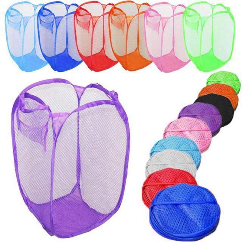 A CUBE LUXURY SOLUTIONS A Cube Luxury Solutions Laundry Basket Sturdy Material Durable HandlesNetted Lightweight Laundry Bag for Home Dorms Hostel Toy Storage Clothes Multicolor Print Size 25 Ltr  - Image 3