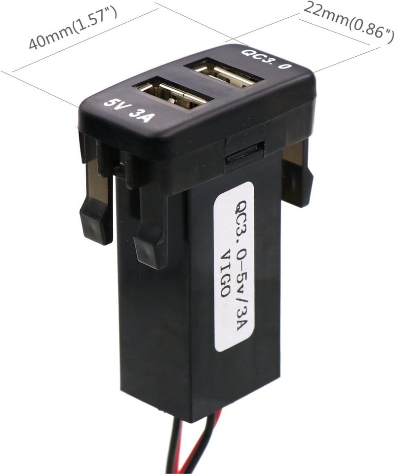 Timloon QC3.0 Dual USB Power Socket - Quick Charge Car Charger USB Adapter for Toyota VIGO - Image 2