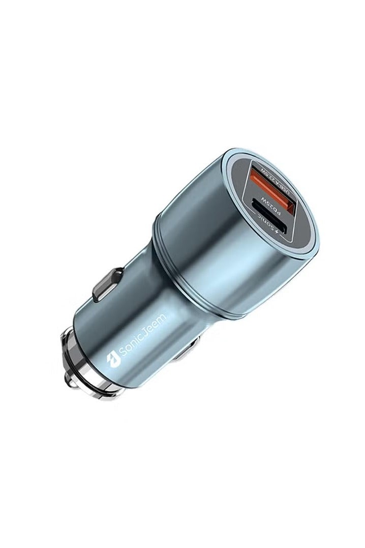 سونيك جيم AE-سونيك جيم شاحن سيارة سوبر ستييل فاست شارجينج بقوة 120 واط بمنفذين PD TYPE-C-USB الأقوى على الاطلاق - Image 1